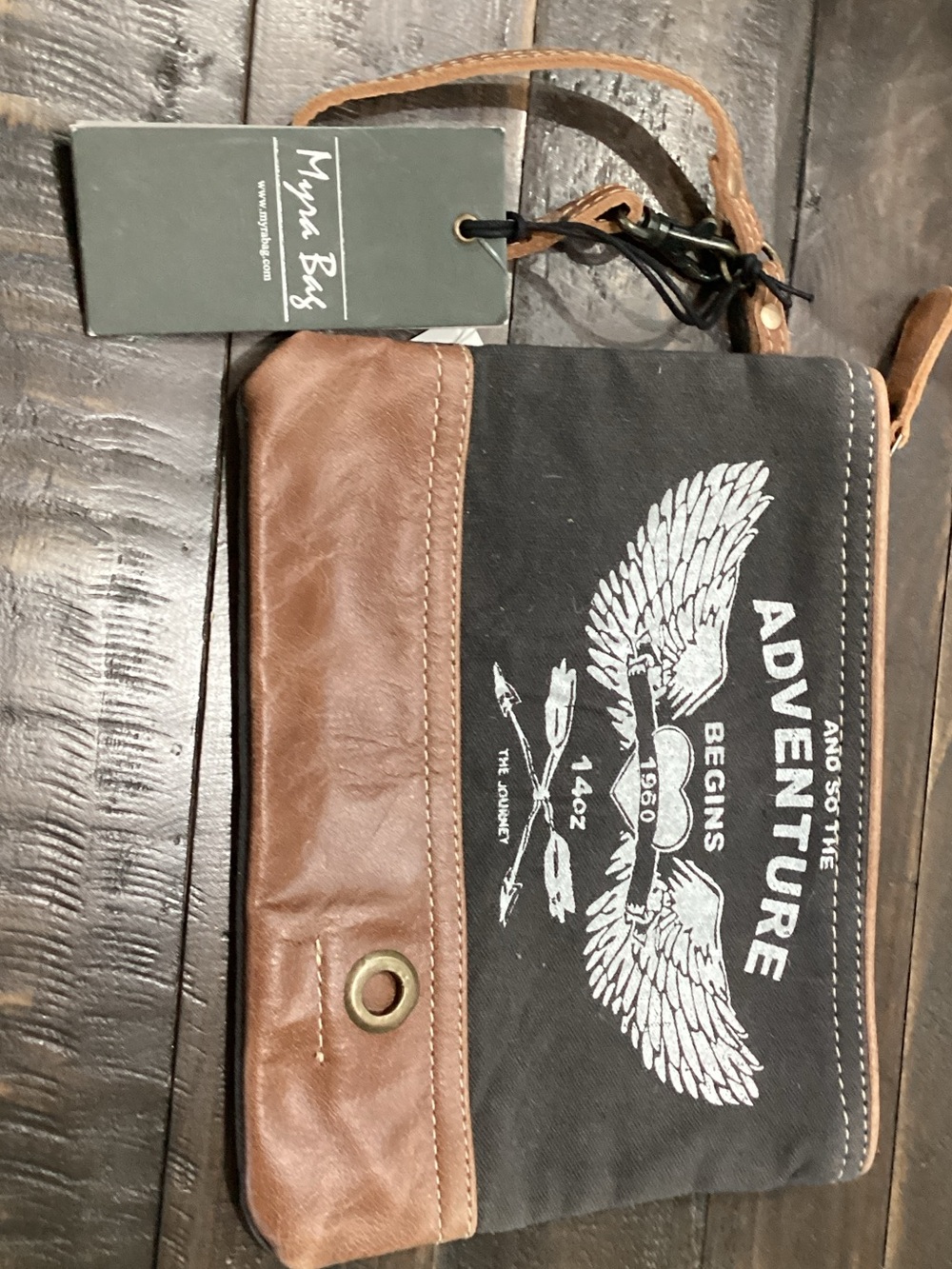Myra Bag Black and Brown Adventure Canvas Toiletry Pouch - Picture 1 of 4